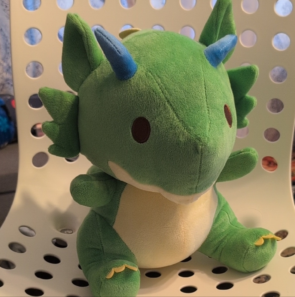 Oversized Green Plush Dragon Toy